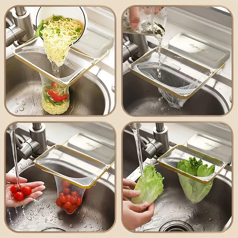 SUZMAX Katlanır Mutfak Lavabo Süzgeci – 50 Filtre Hediye | Tıkanıklık Önleyici