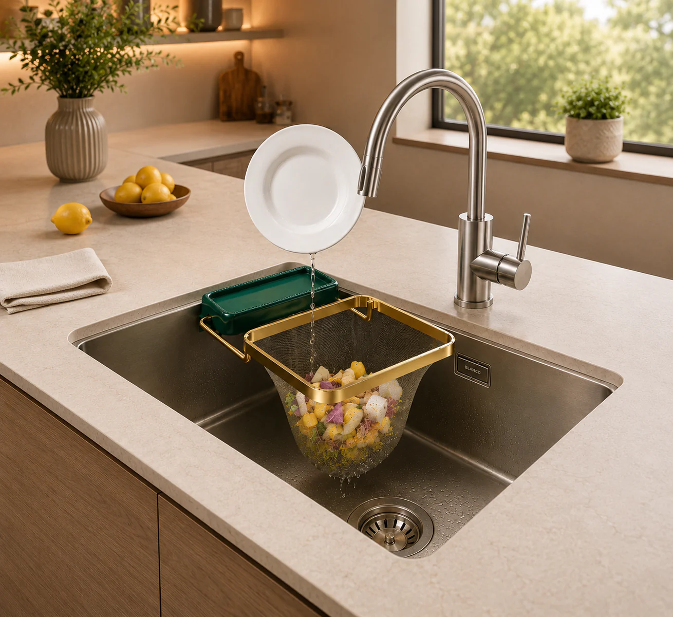 SUZMAX Katlanır Mutfak Lavabo Süzgeci – 50 Filtre Hediye | Tıkanıklık Önleyici